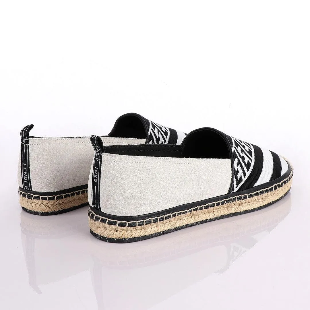 Fendi Roma CowHide Black White Shoe