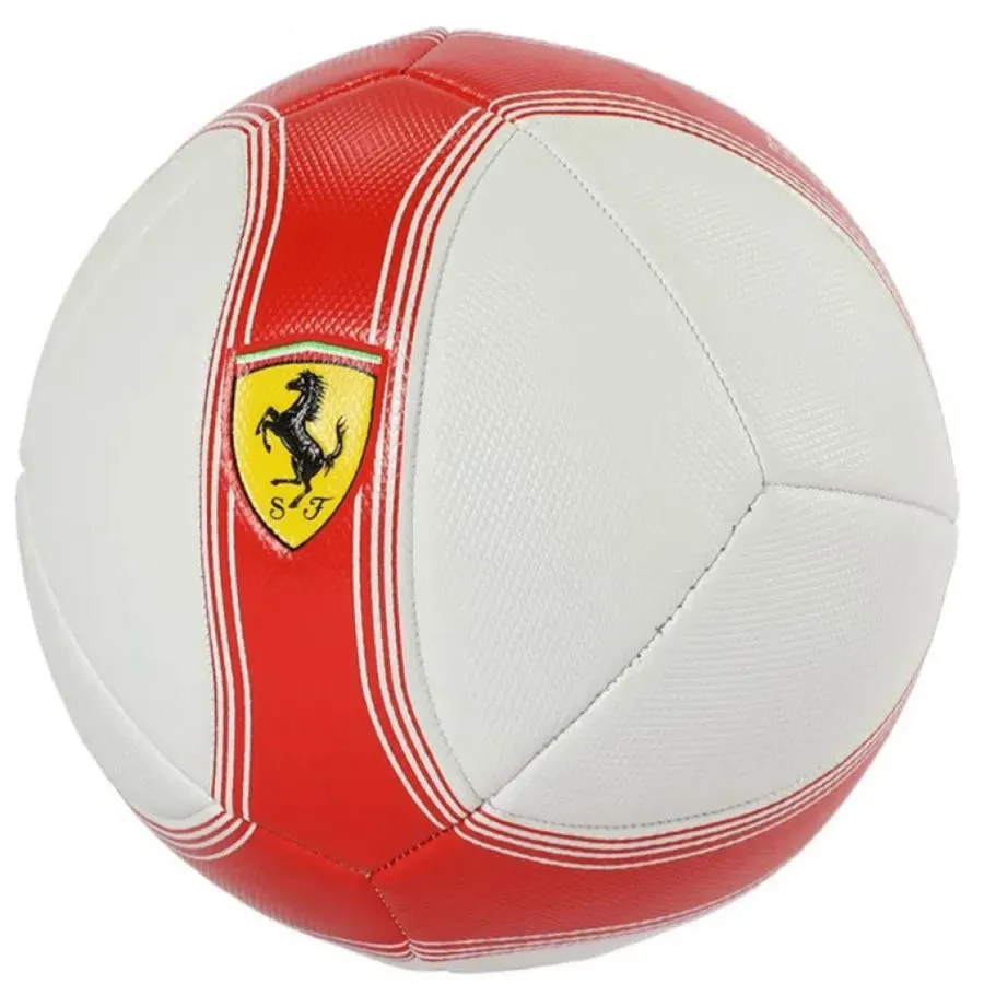 Ferrari Machine Sewing Soccer Ball - Size 5 (White/Red)