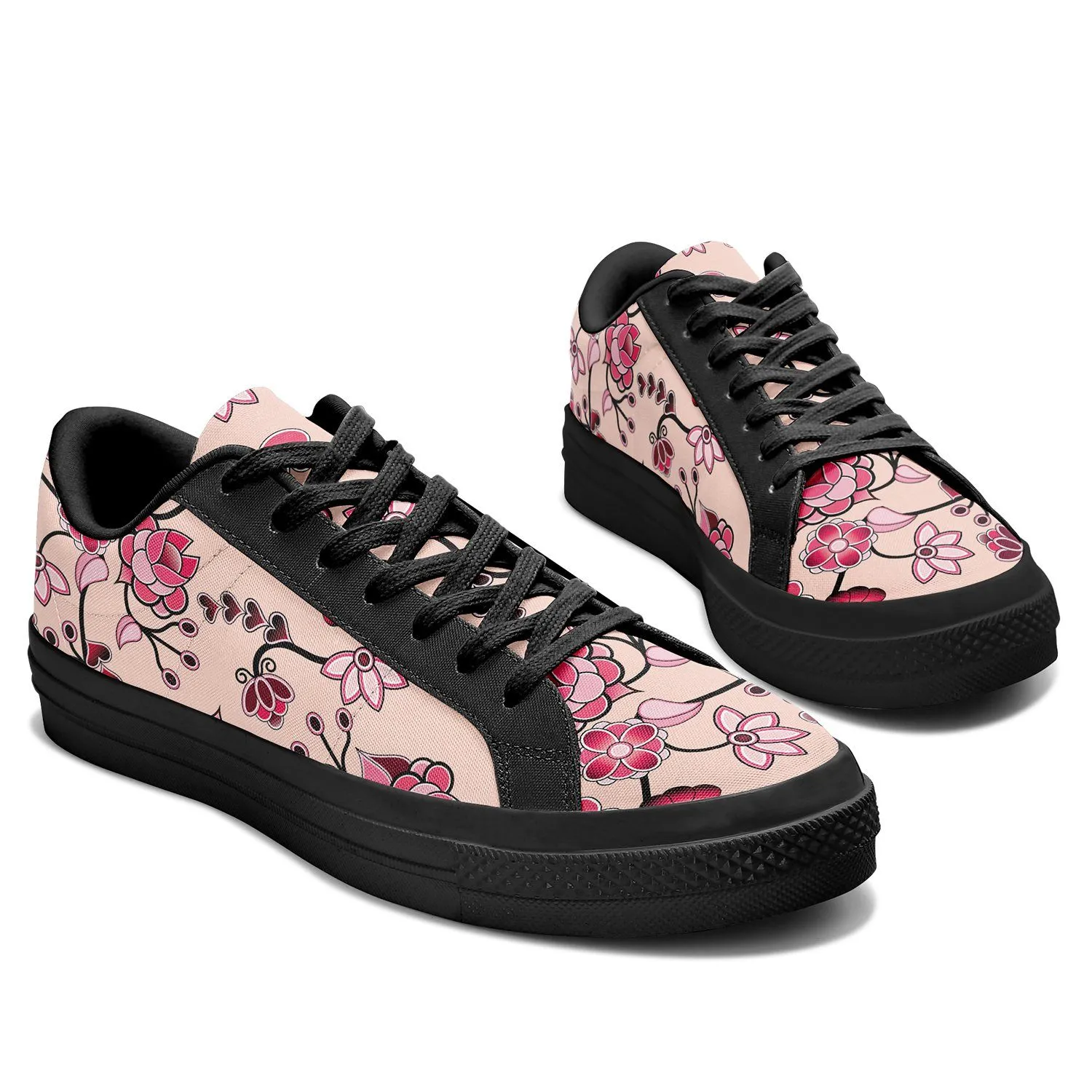 Floral Amour Aapisi Low Top Canvas Shoes Black Sole