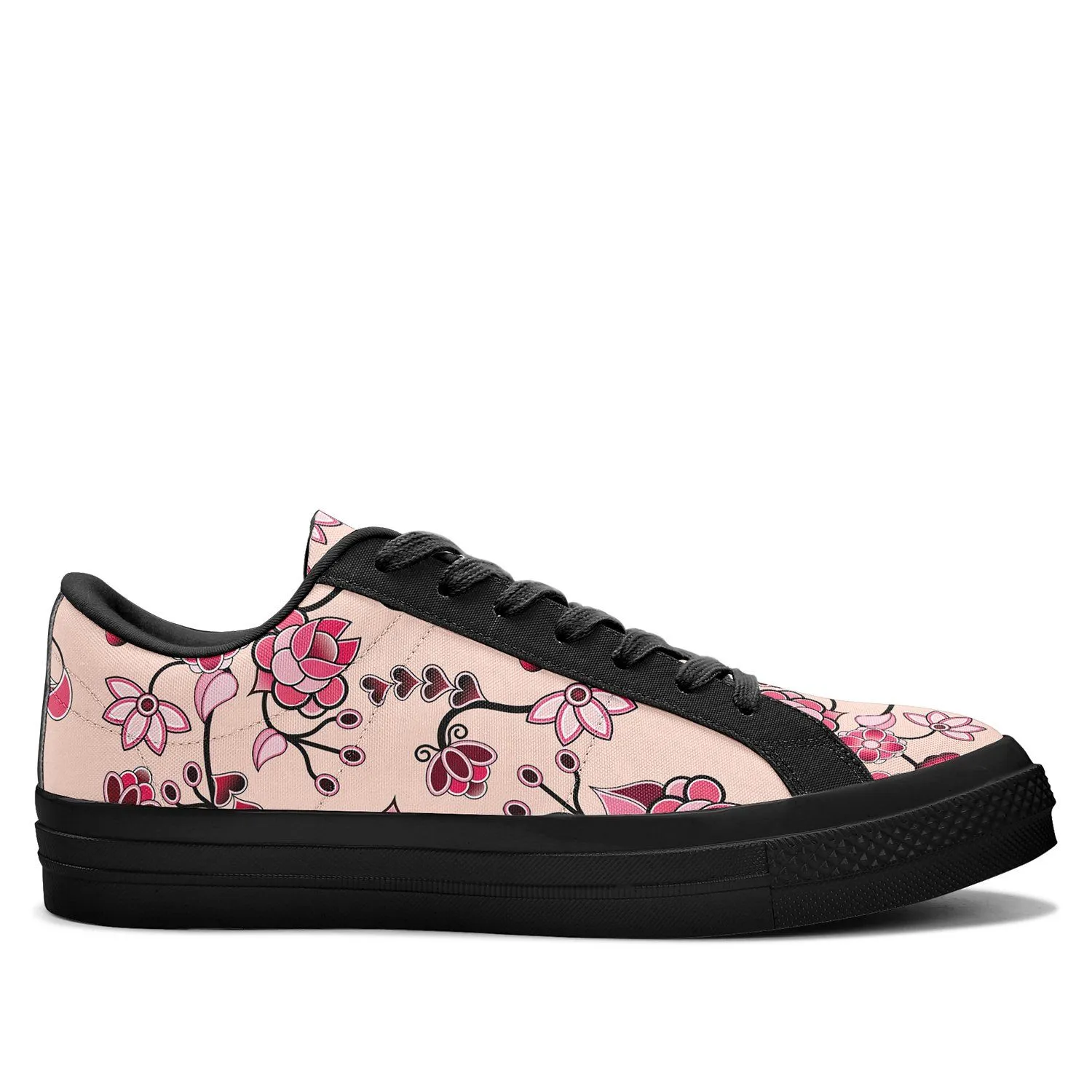 Floral Amour Aapisi Low Top Canvas Shoes Black Sole