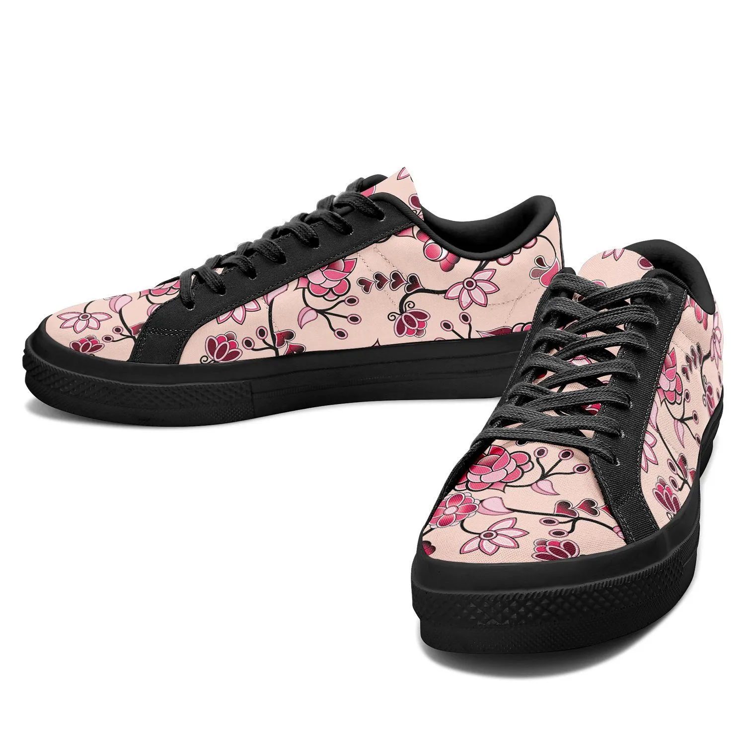 Floral Amour Aapisi Low Top Canvas Shoes Black Sole