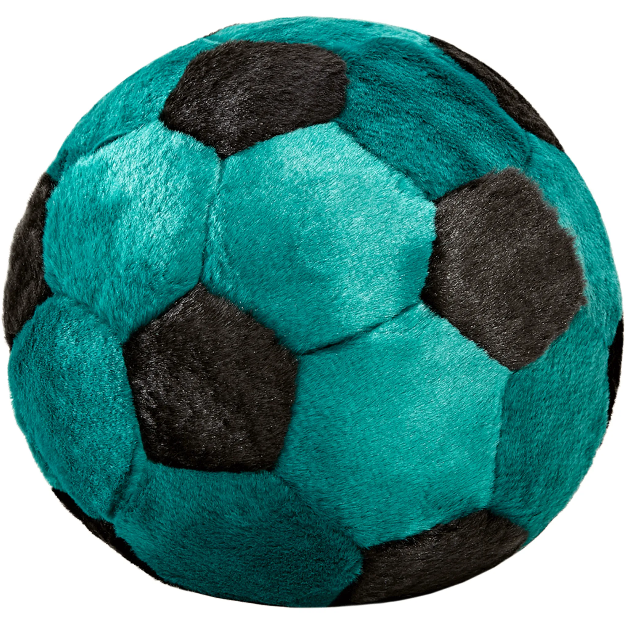 Fluff & Tuff Black and Green Soccer Ball Dog Toy