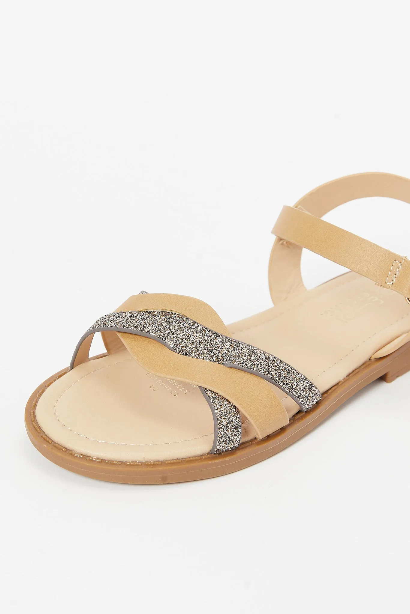 Girls Brown Glitter Sandal