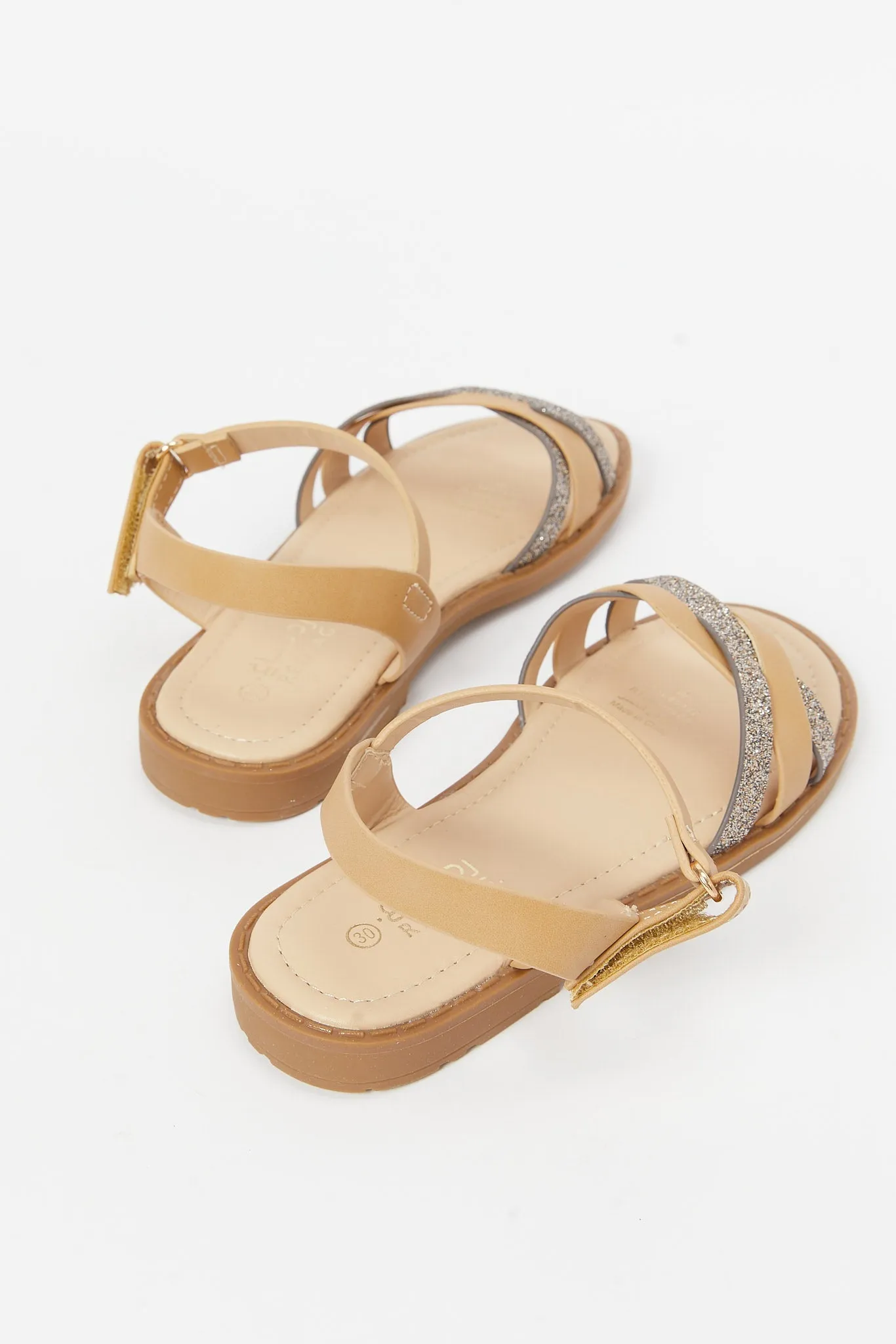 Girls Brown Glitter Sandal