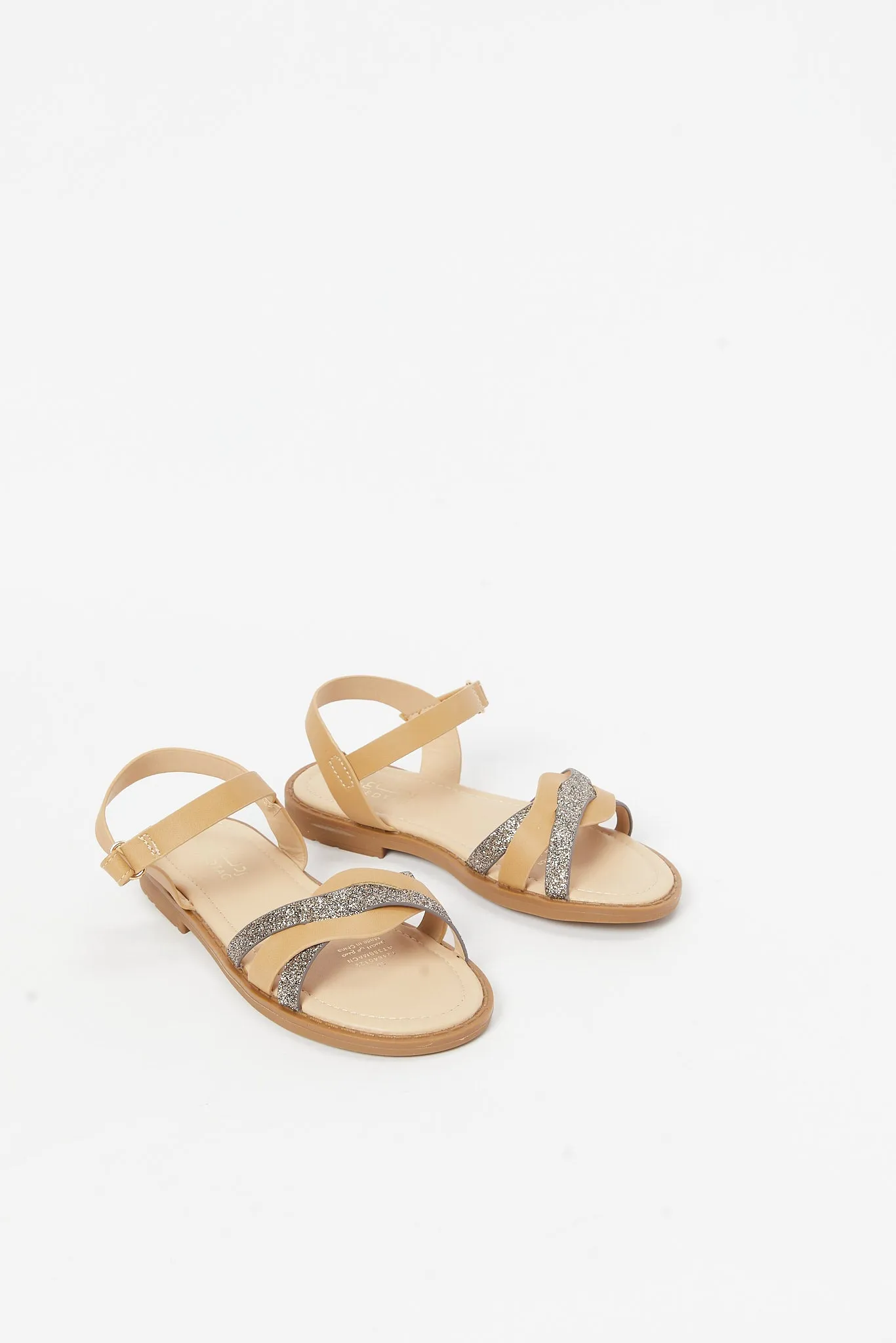 Girls Brown Glitter Sandal