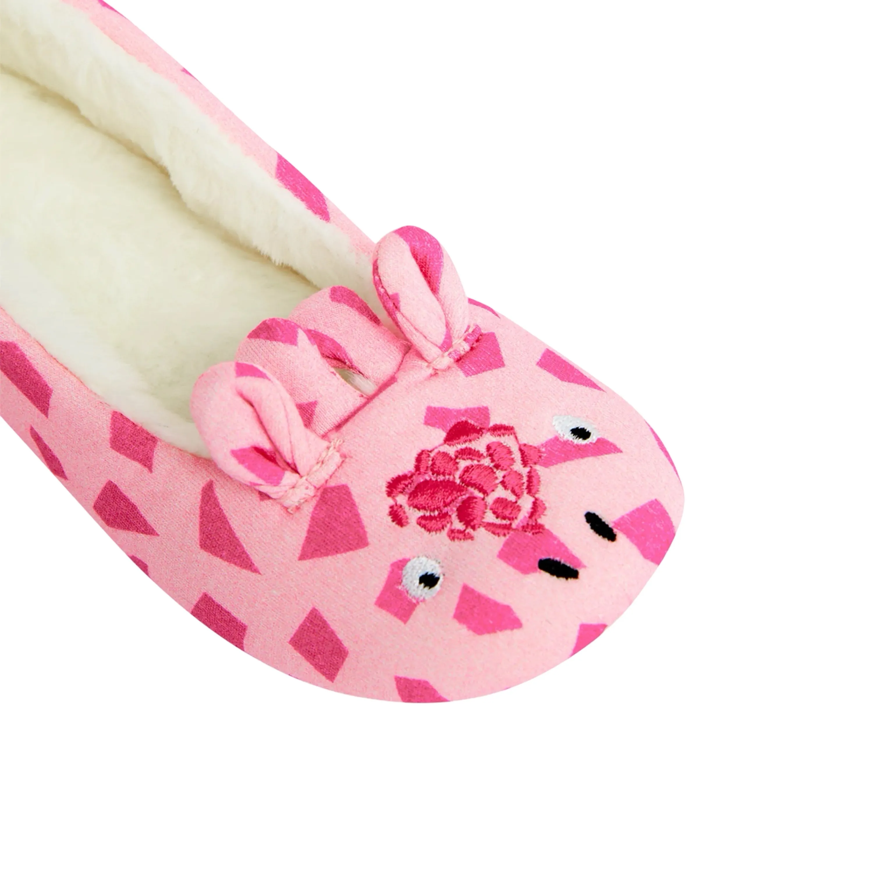 Girl's Pink Giraffe Slippers