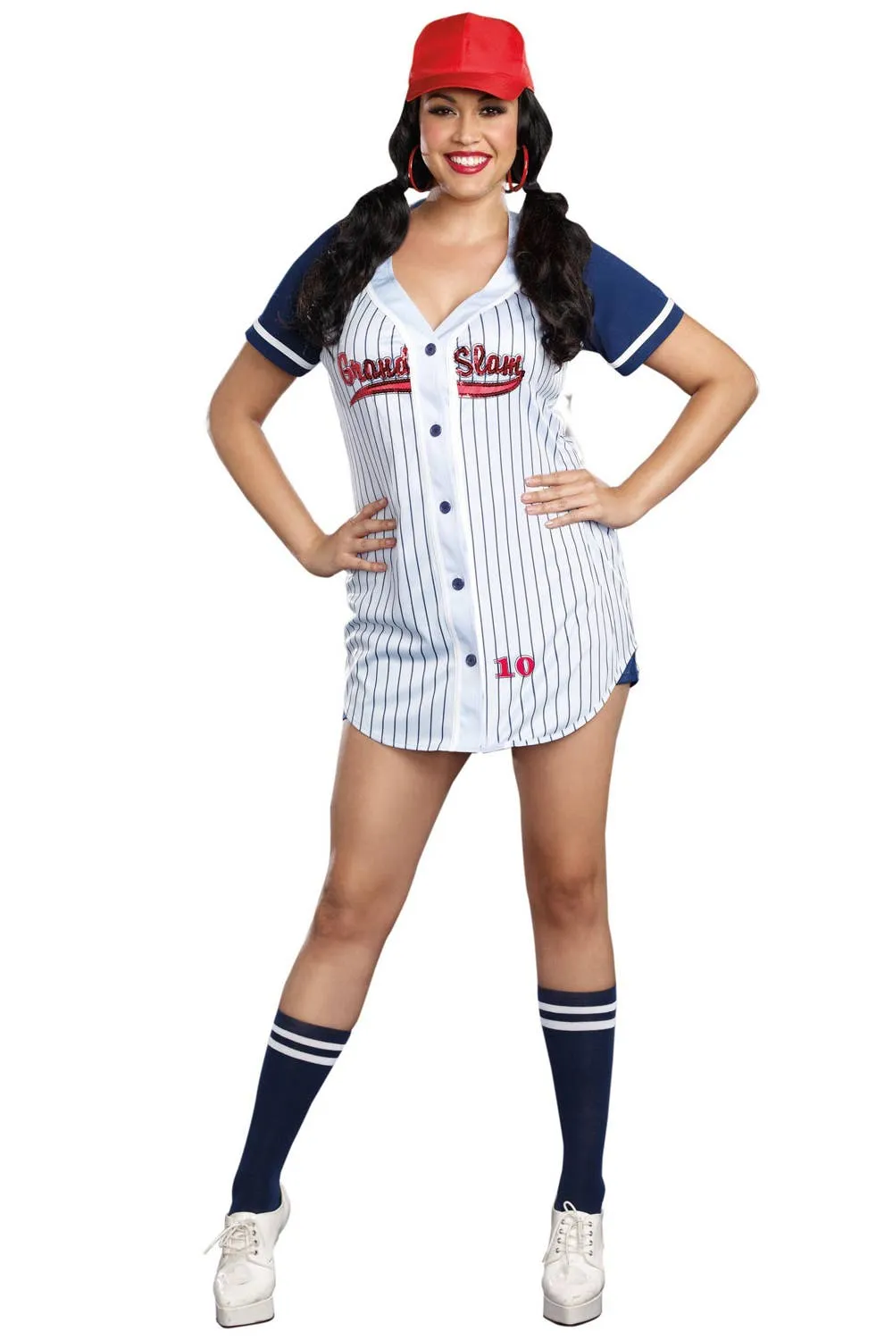 Grand Slam Womens Plus Size Baseball Player Costume