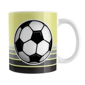 Gray Gradient Lined Yellow Soccer Ball Mug