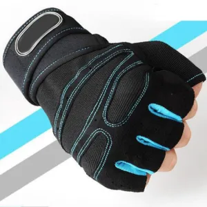 Gym Gloves Heavyweight Sports Exercise Weight Lifting Gloves Body Building Training Sport Fitness Gloves, Size:XL(Sky blue)