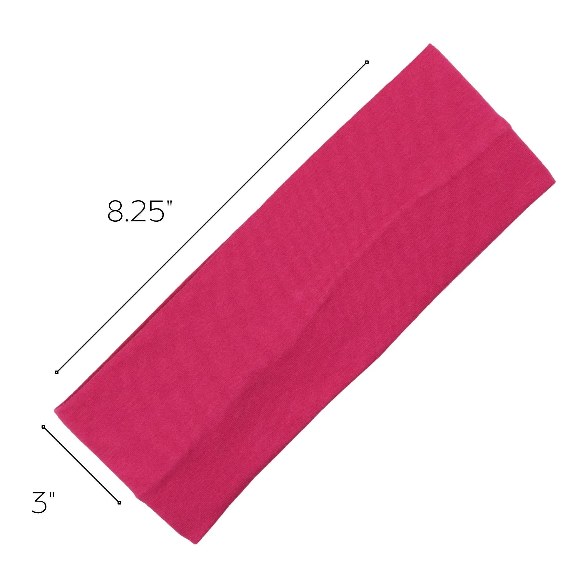 Hot Pink Wide Headbands - 12 Pack