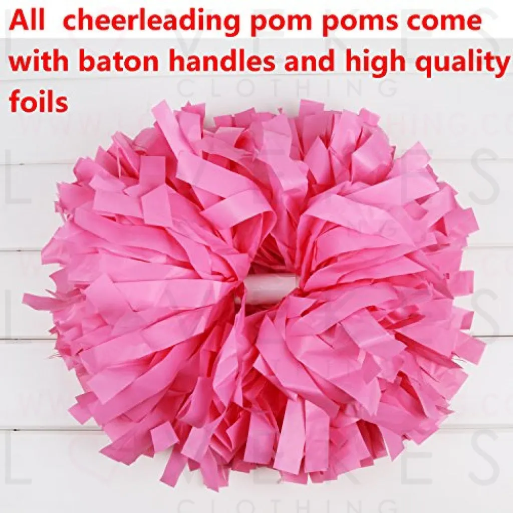 ICObuty Plastic Cheerleader Cheerleading Pom Pom 6 inch 1 Pair (Red-Royal Blue)