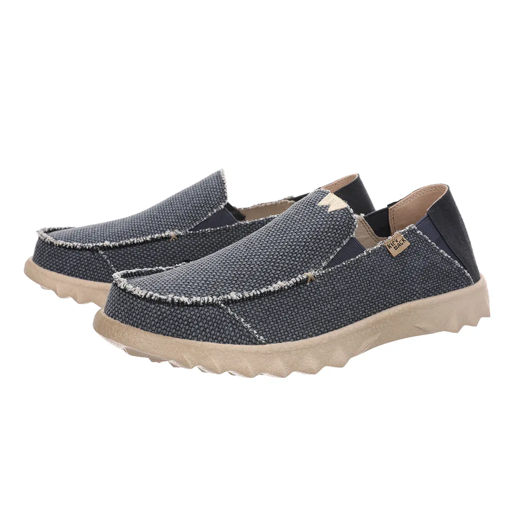 KickBack Men's Slip On Shoes - Couch Classic Woven Canvas Navy