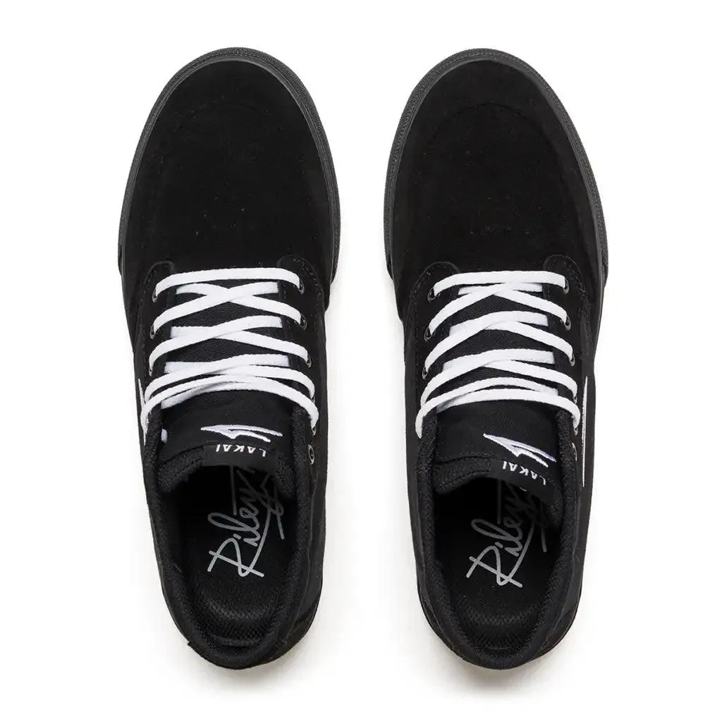 Lakai Riley 3 High Skate Shoe - Black / Black