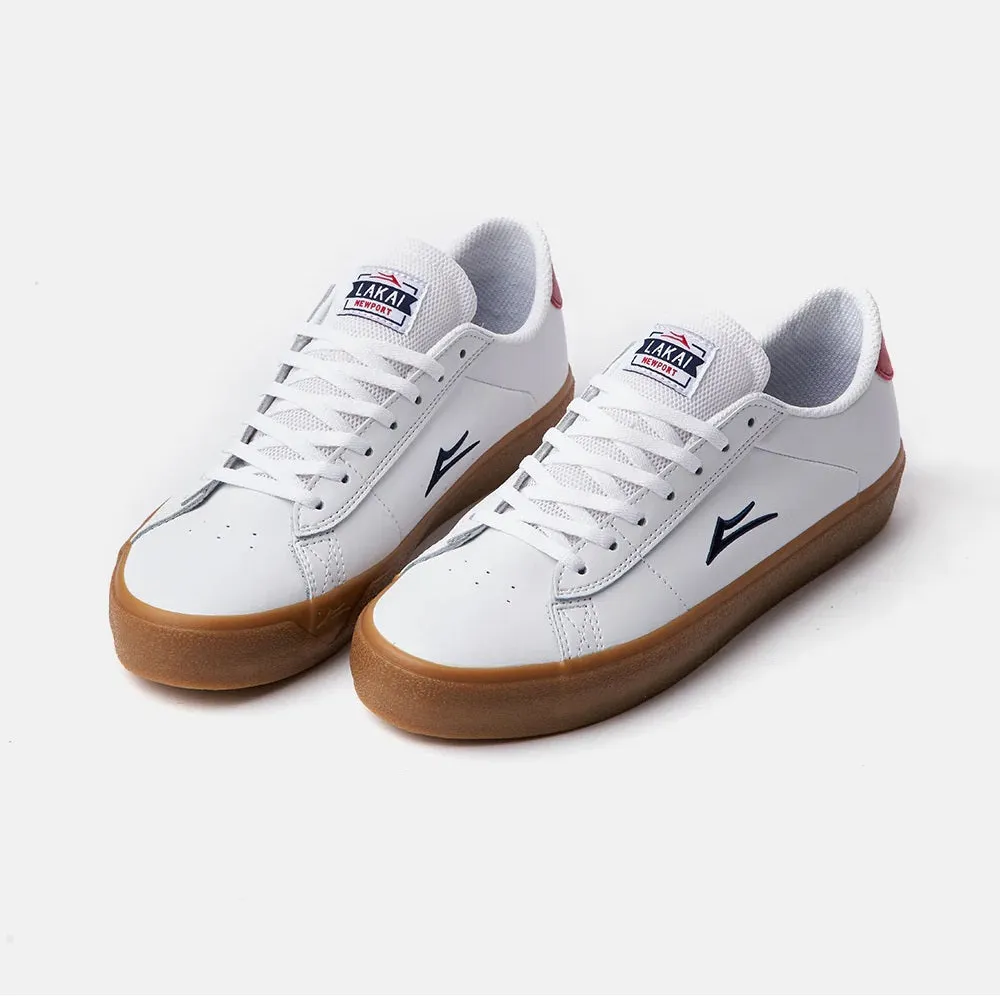 Lakai Shoes Newport  - White/Gum Leather