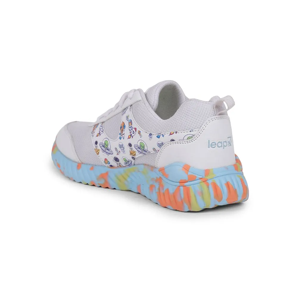 Leap7x By Liberty Kids NITKID-1L White Sports Lacing Shoes