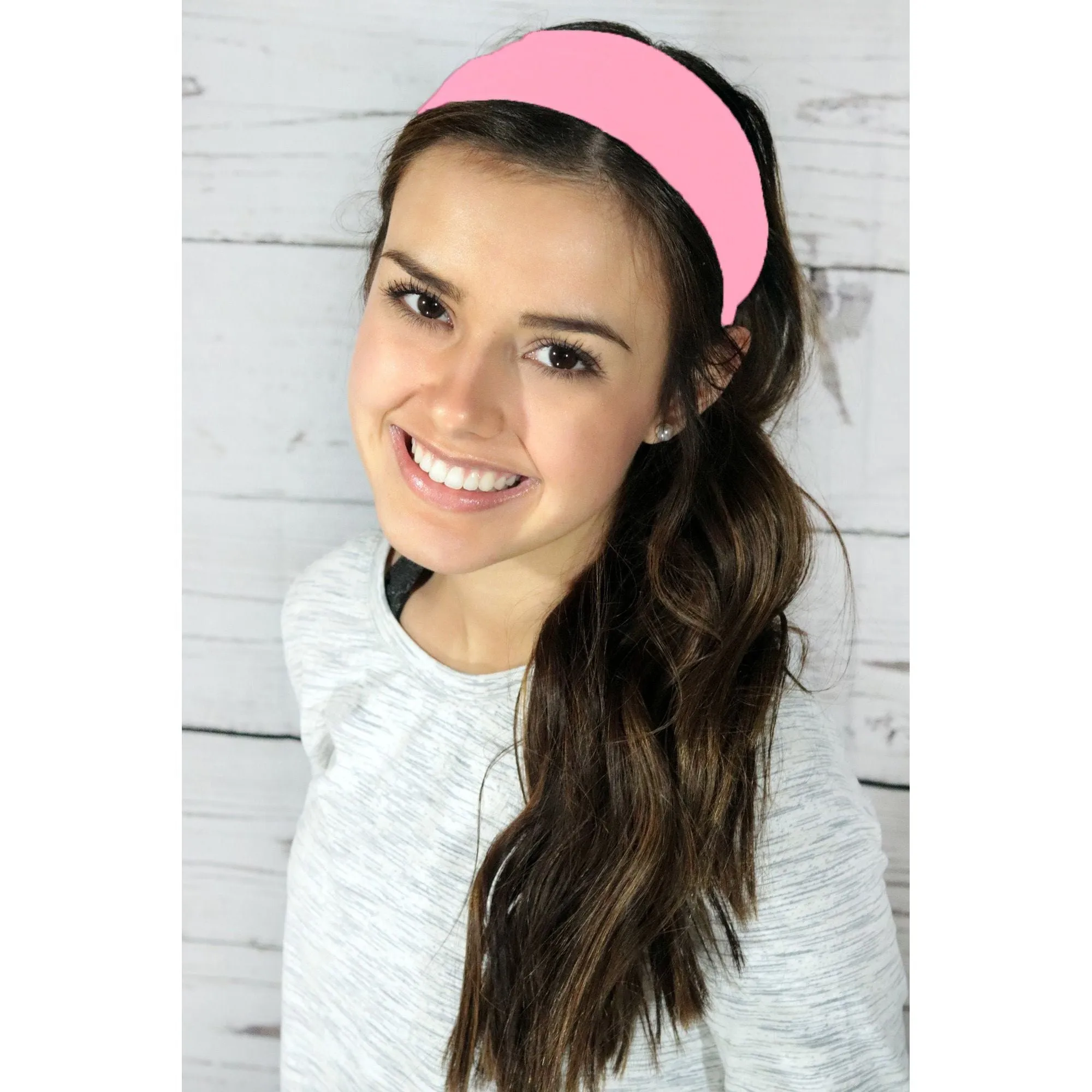 Light Pink Cotton Headbands - 12 Pack