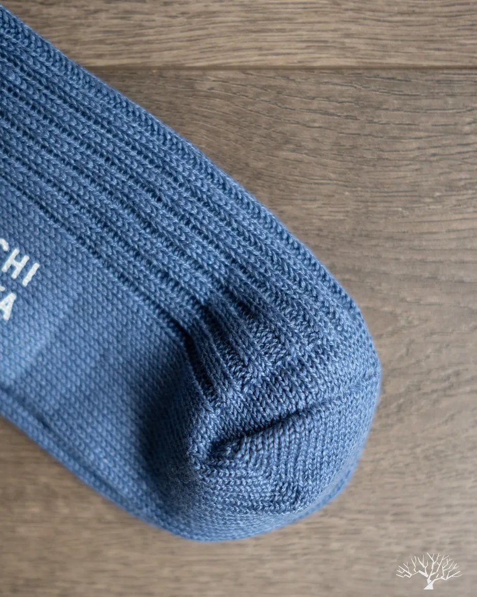 Linen Ribbed Sock - Blue