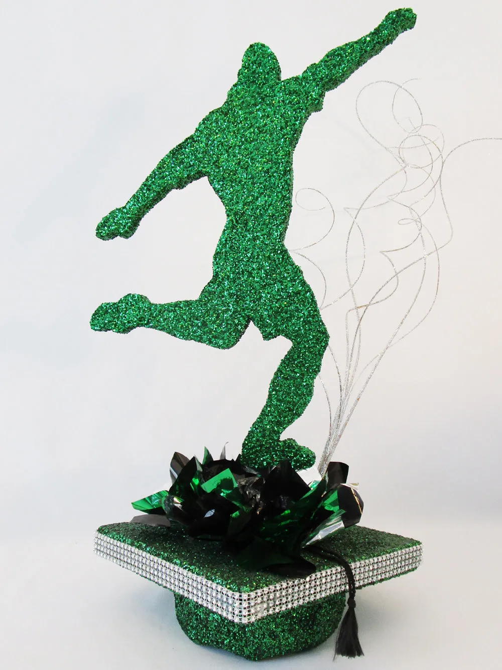 Male Soccer Player Graduation Centerpiece