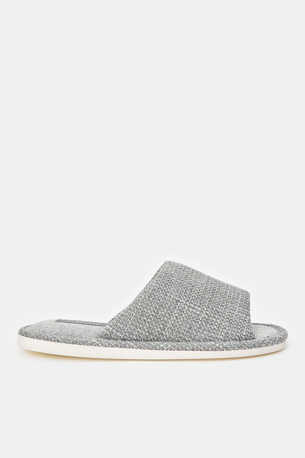 Men Grey Textured Slipper