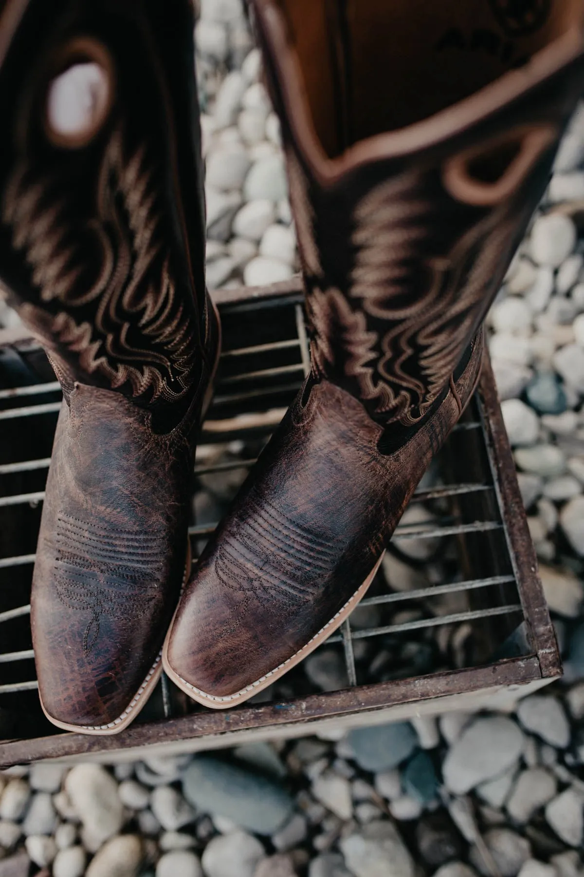 Men's Ariat 'Ringer' Cowboy Boots (Sizes 8-13; EE Width) {Dusted Wheat}