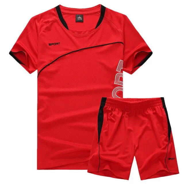 Mens Boys Football Jersey Suit team sport training soccer jersey set kids custom name number logo breathable short sleeve kits