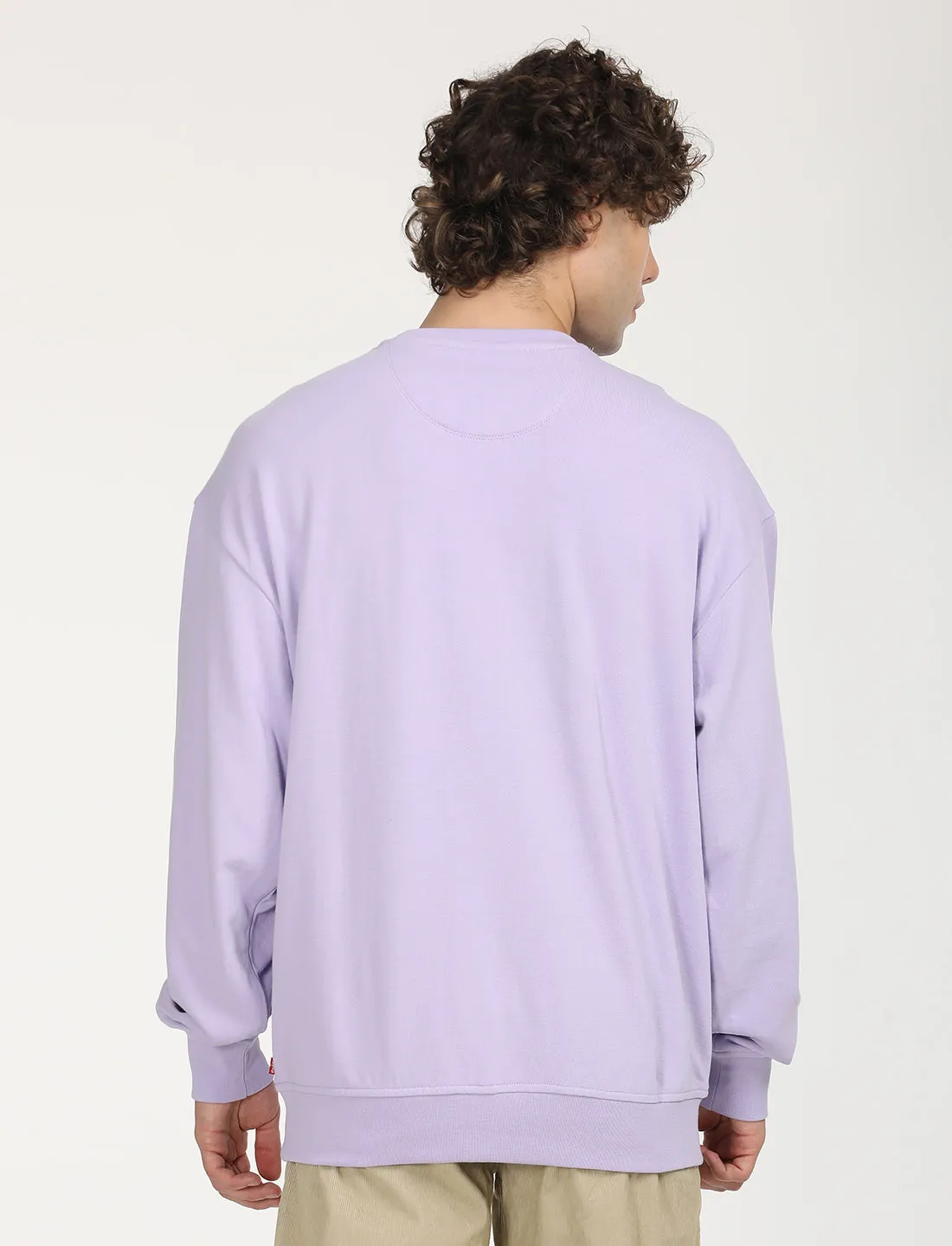 Men's Solid Lavender Crew Neck Sweatshirt