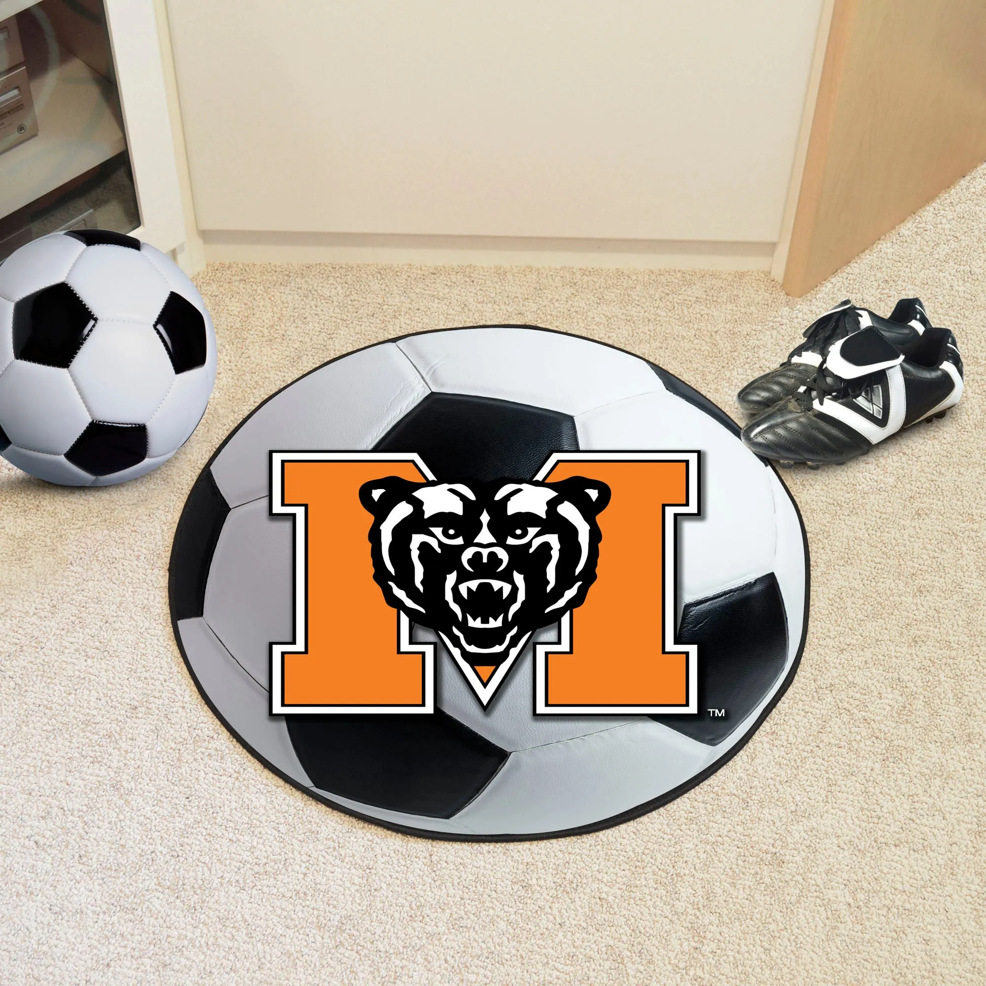 Mercer Bears Soccer Ball Rug - 27in. Diameter