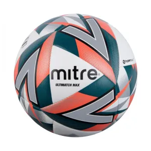 Mitre Ultimatch Max Soccer Ball - White/Orange/Green