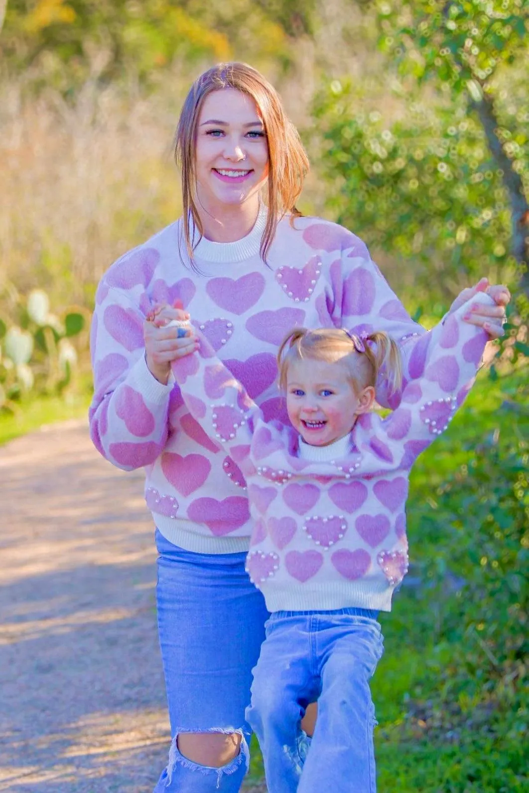 Mom & Me - Pearl Heart Sweater