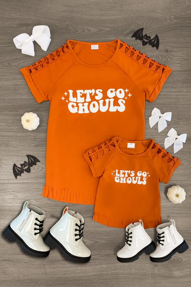 Mom & Me - "Let's Go Ghouls" Fringe Top