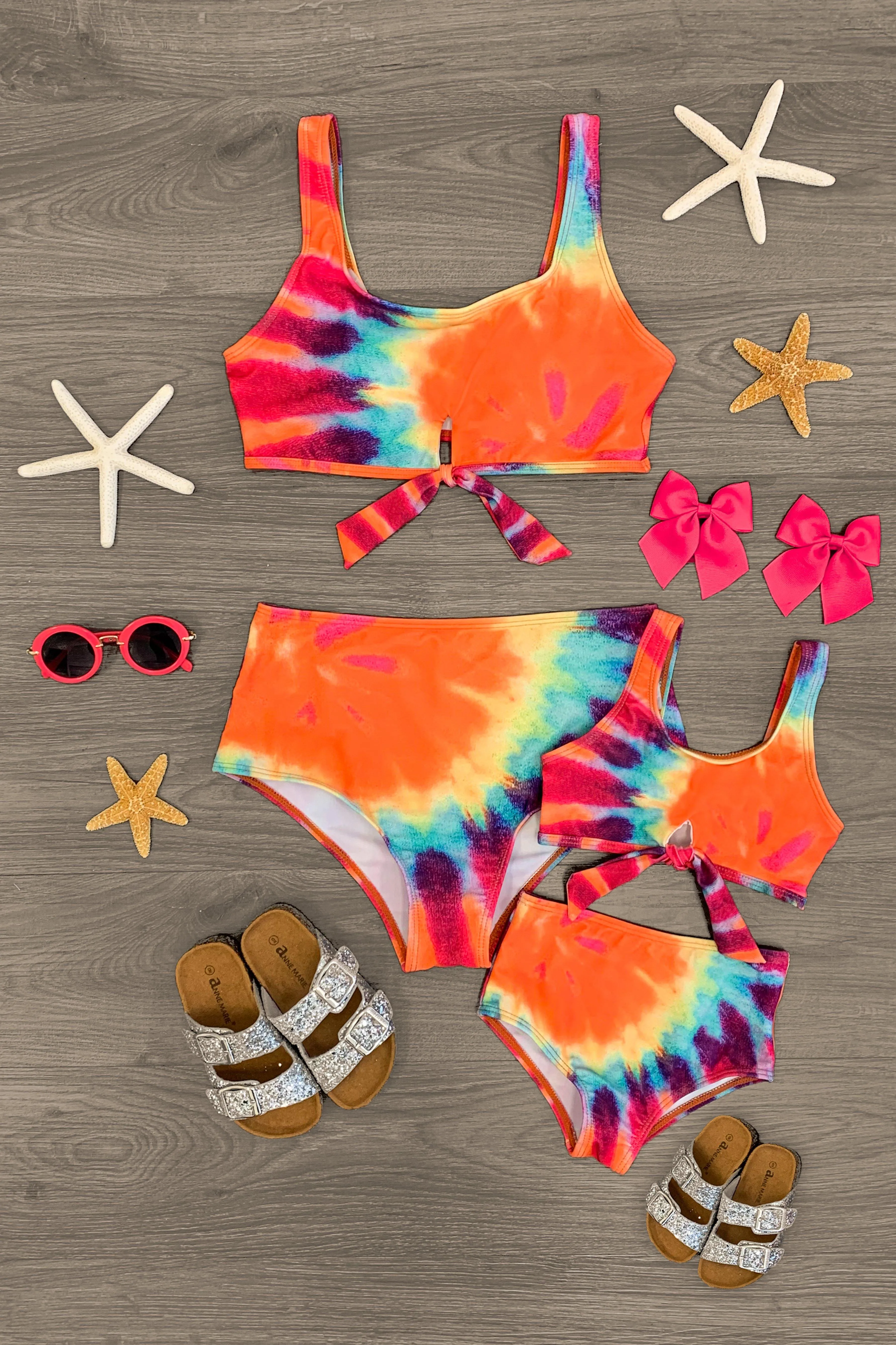 Mom & Me - Rainbow Tie Dye Bikini