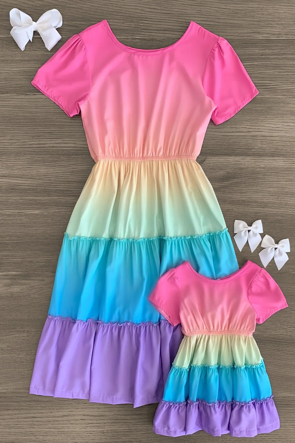 Mom & Me - Rainbow Tiered Dress