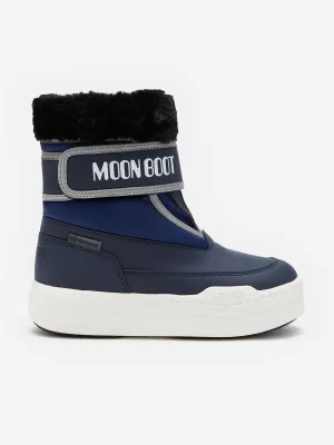 Moon Boot Boys JR Park Strap Boots in Blue