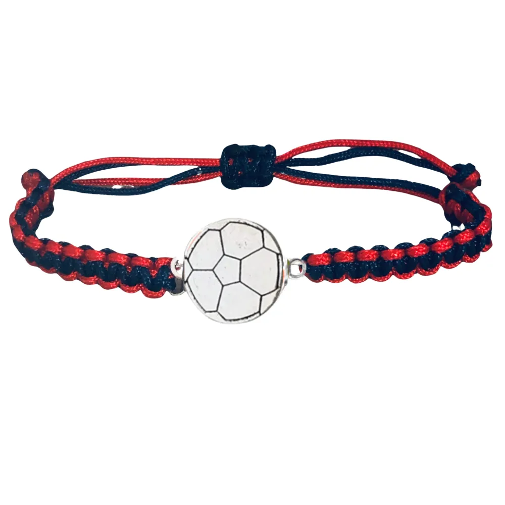 Multi Colored Silver Soccer Bracelet - Pick Colors & Charms