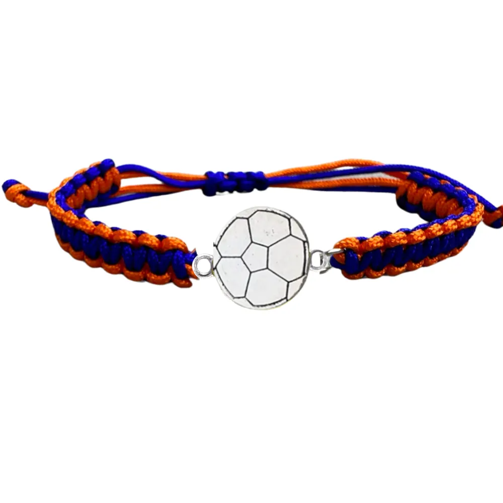 Multi Colored Silver Soccer Bracelet - Pick Colors & Charms