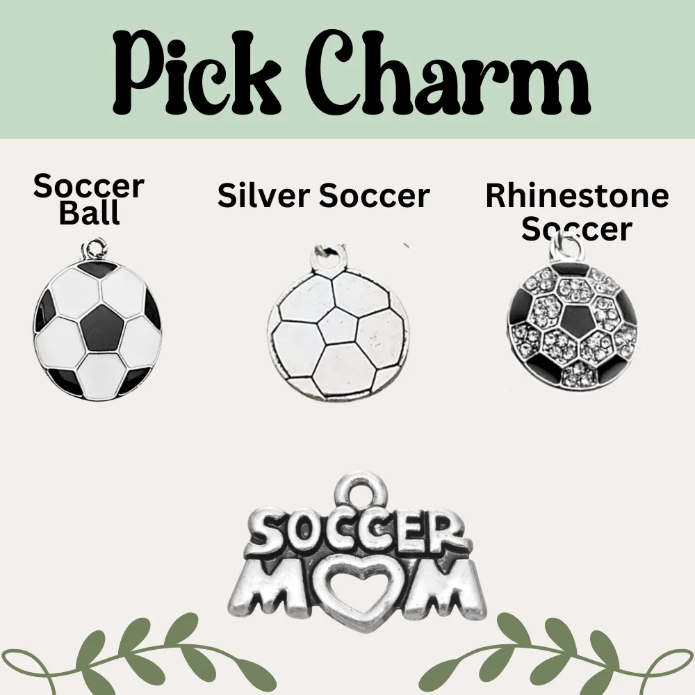 Multi Colored Soccer Hanging Charm Bracelet - Pick Colors & Charms