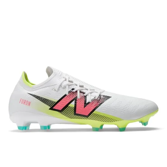 New Balance Furon Pro V7   FG-White/Hi-Lite Neon Pink