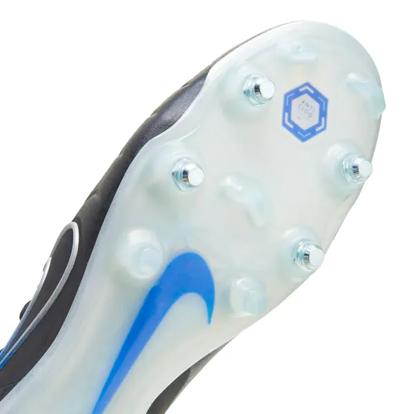 Nike Legend 10 Elite SG-Pro AC Soccer Cleats (Black/Chrome-Hyper Royal)