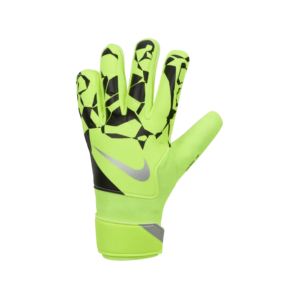 NIKE MATCH JR. GOALKEEPER GLOVES - YELLOW/BLACK/SLIVER