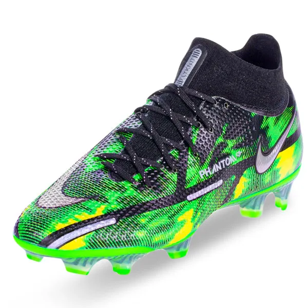 Nike Phantom GT2 Elite DF Shockwave Firm Ground Soccer Cleats (Black/Metallic Platinum)