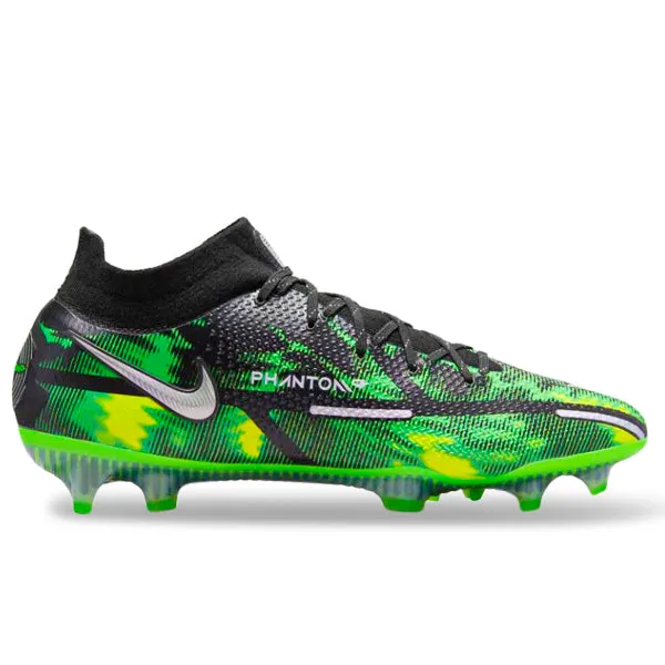 Nike Phantom GT2 Elite DF Shockwave Firm Ground Soccer Cleats (Black/Metallic Platinum)