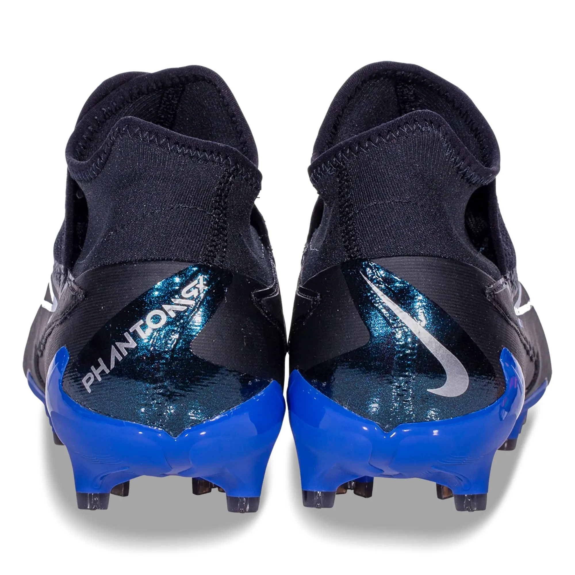 Nike Phantom GX Pro DF Firm Ground Soccer Cleats (Black/Chrome-Hyper Royal)