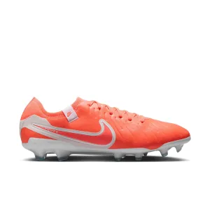 Nike Tiempo Legend 10 Pro FG Firm Ground Soccer Cleats - Hot Lava/White