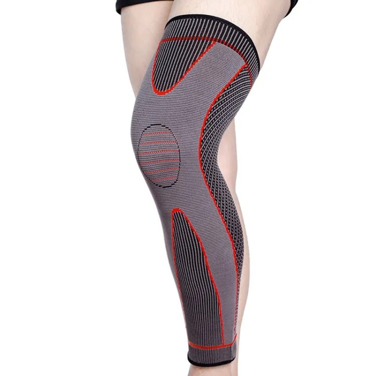 Nylon Knitted Riding Sports Extended Knee Pads, Size: M(Red Basic)