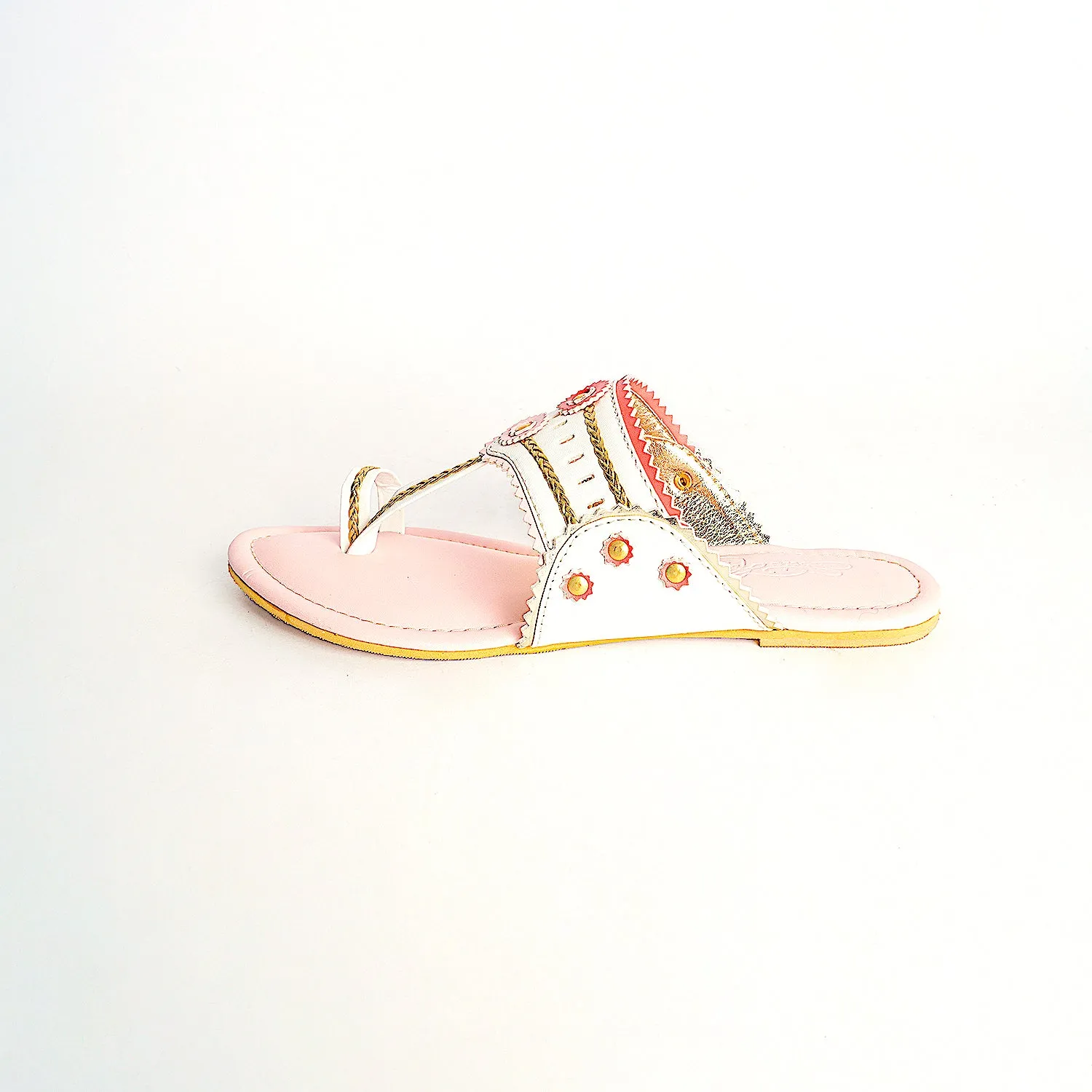 Pastel Pink Kolapuri Flats