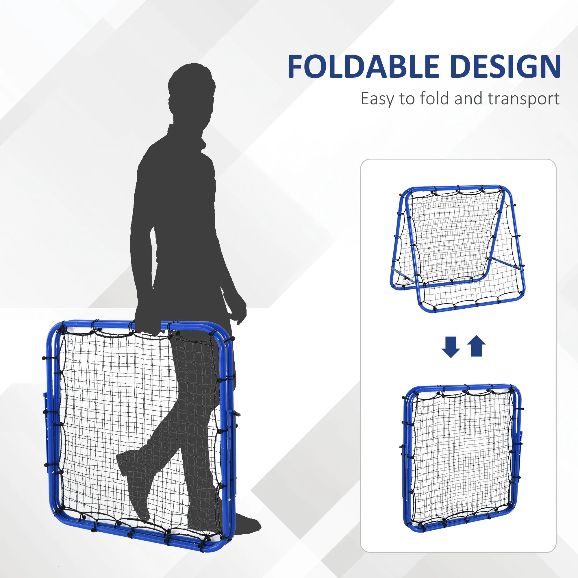 PE Mesh Double-Sided Outdoor Rebounder Net Blue