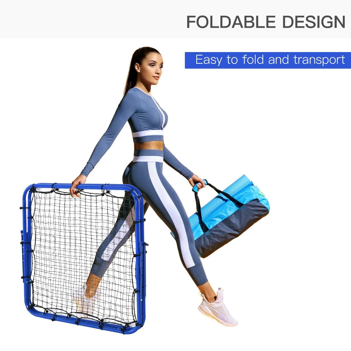 PE Mesh Double-Sided Outdoor Rebounder Net Blue