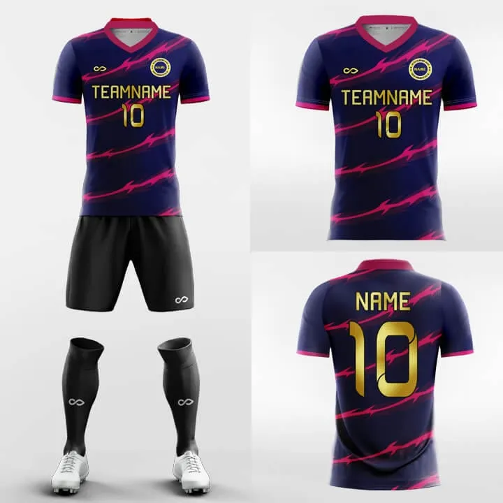 Pink Stripe - Custom Soccer Jerseys Kit Sublimated Design