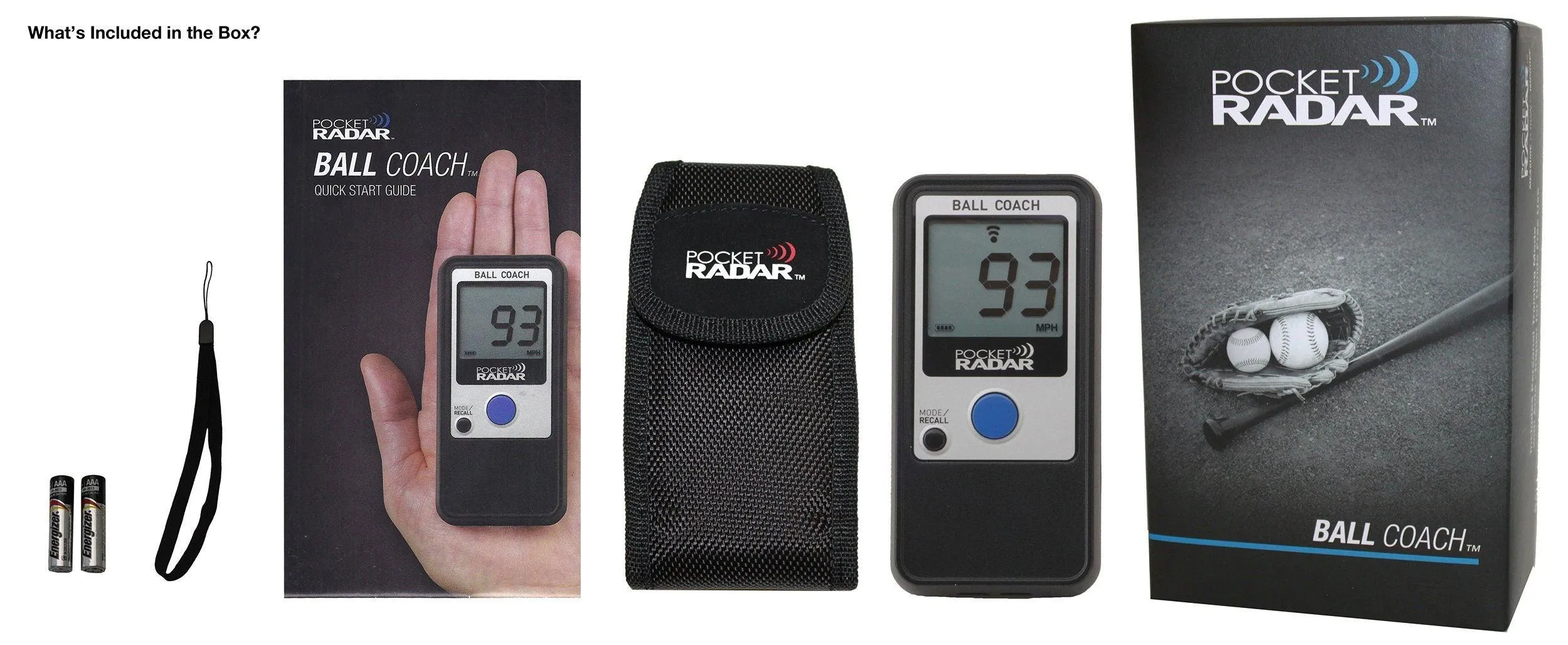 Pocket Radar Ball Coach / Pro-Level Speed Training Tool & Radar Gun: PR1000-BC