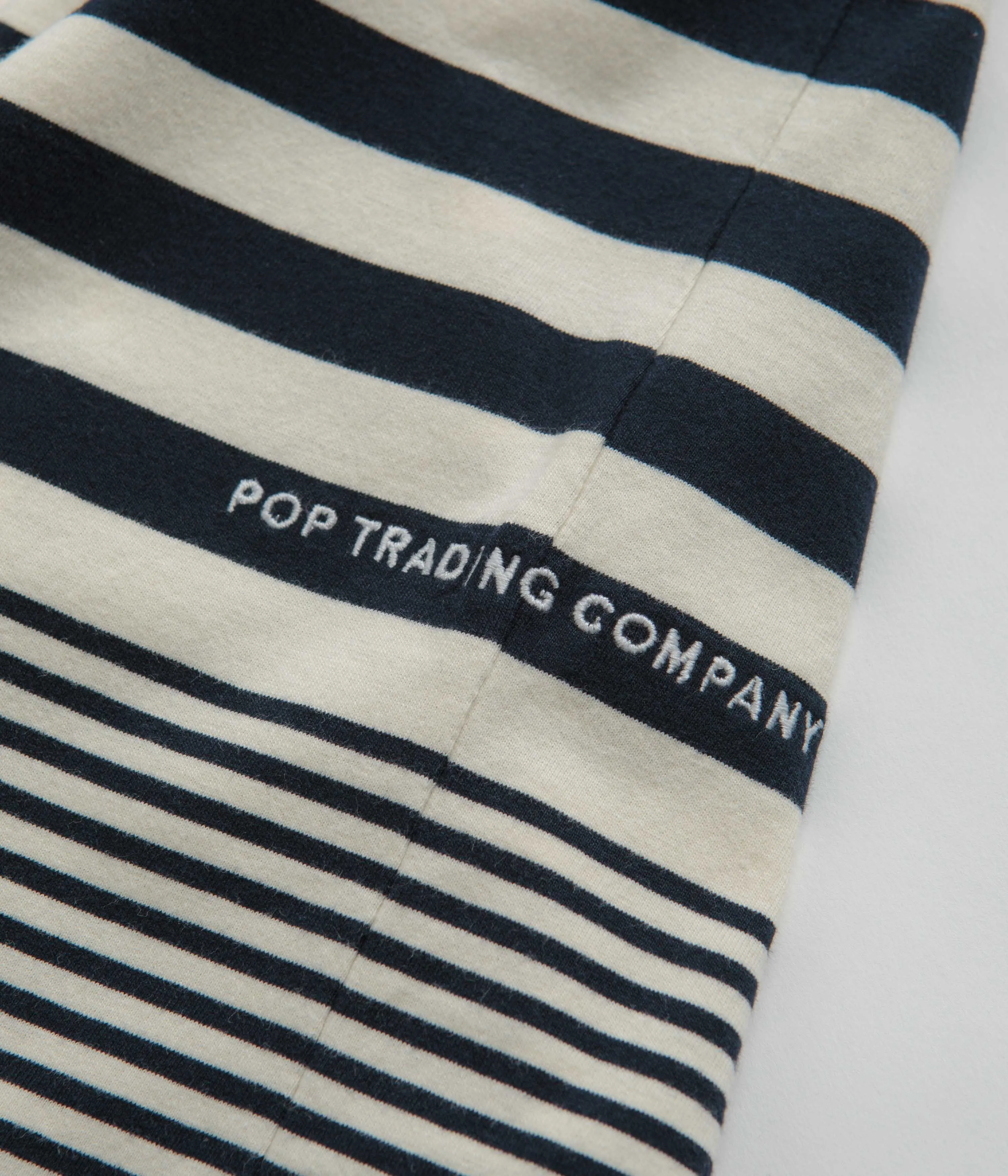 Pop Trading Company Striped Pocket T-Shirt - Navy / Off White